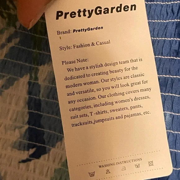 Vibrant Tropical Leaf Print Dress Smocked tiered Dress |Blue & Green| Size XL 💚💙 - Picture 5 of 5